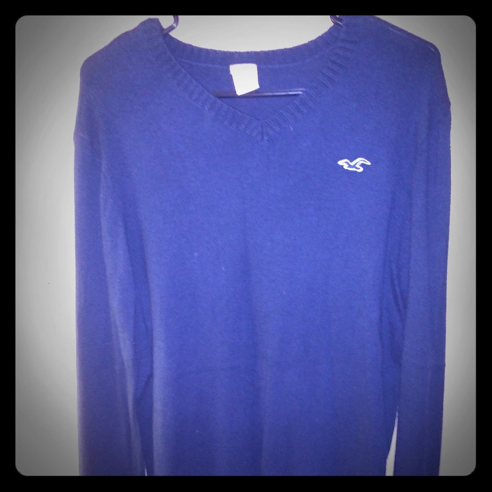 Hollister blue v-neck sweater